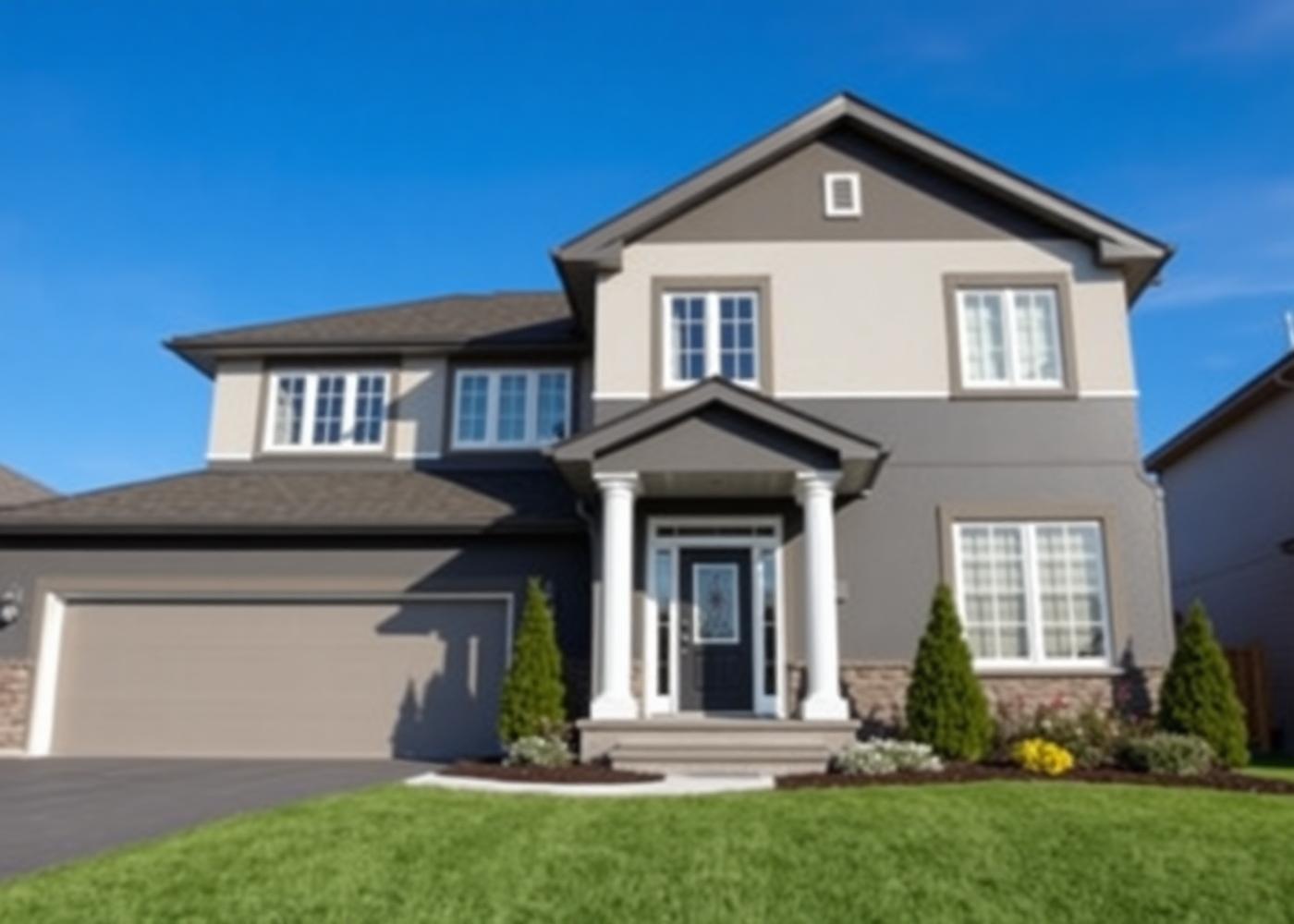 Brampton exterior painting project — two-storey home
